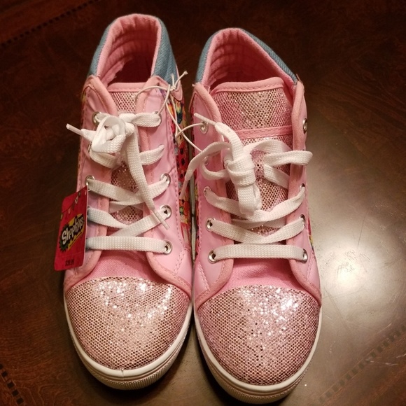 **SOLD*NWT Shopkins pink sparkle high top sneakers - Picture 3 of 8